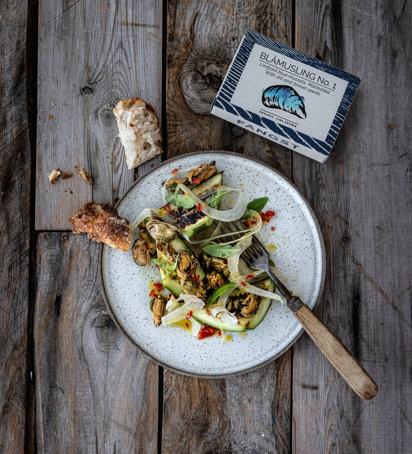 Limfjord blue mussels with cucumber and fennel
