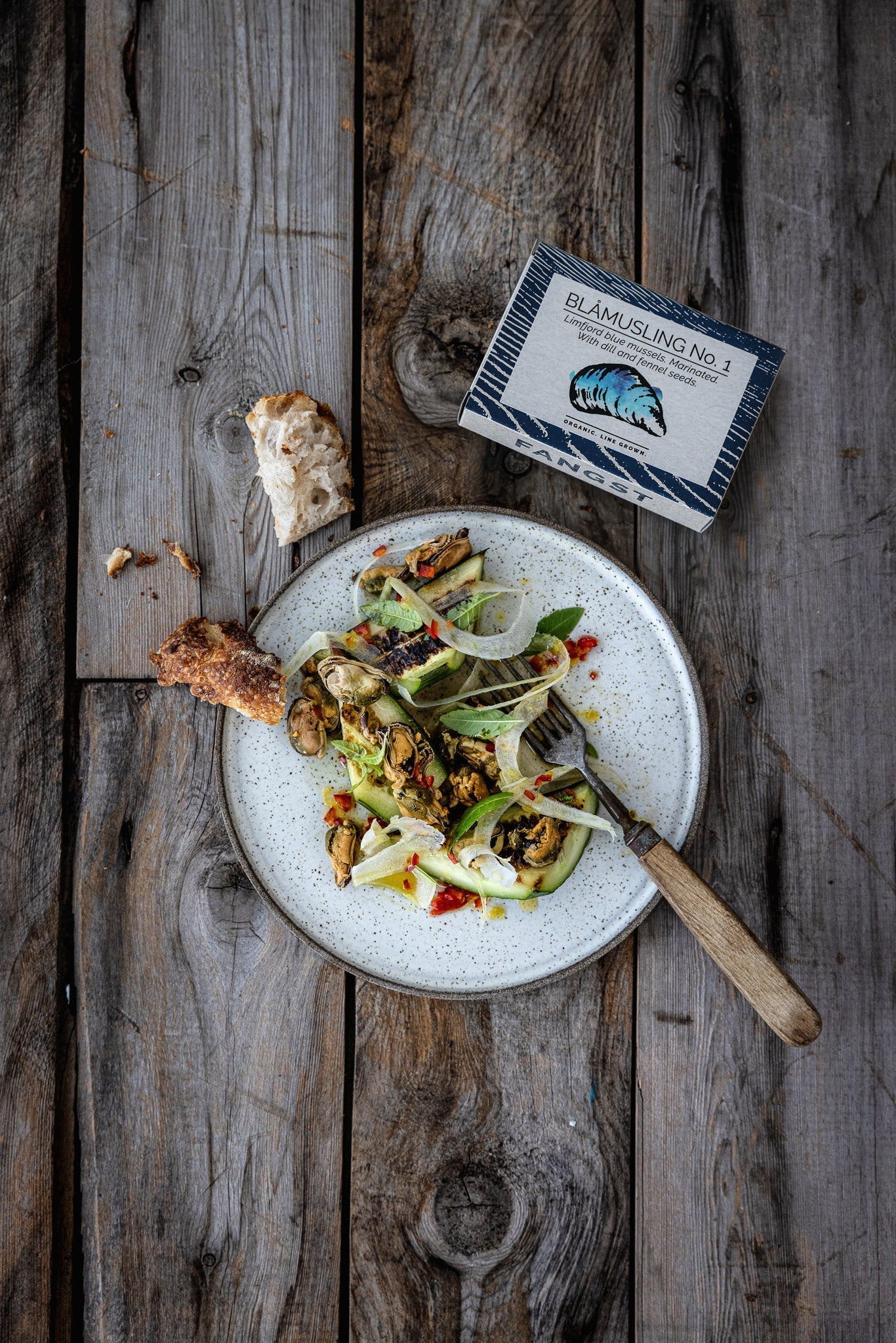 Limfjord blue mussels with cucumber and fennel
